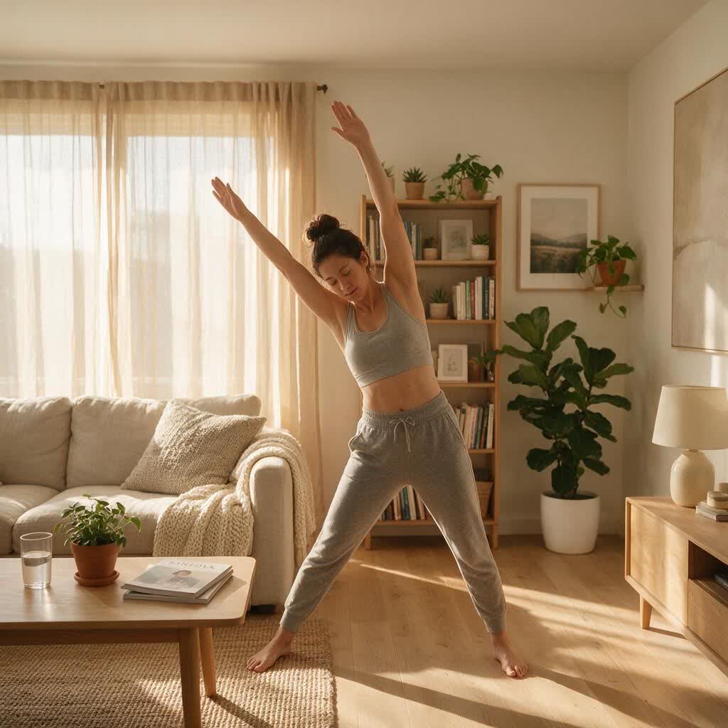 Morning stretching at home